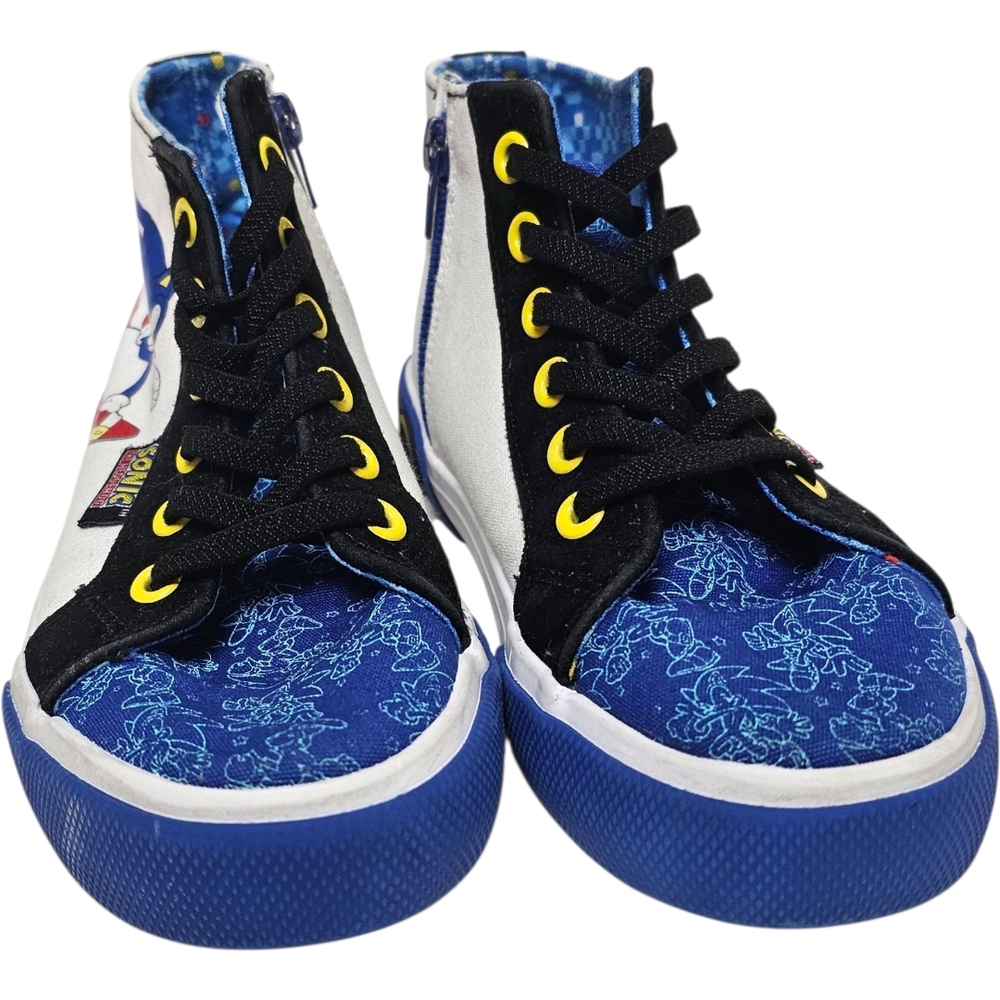 SEGA Sonic The Hedgehog Kids High-Top Character Sneakers Blue White Size 1 - Picture 2 of 9